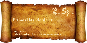 Matusits Szabin névjegykártya